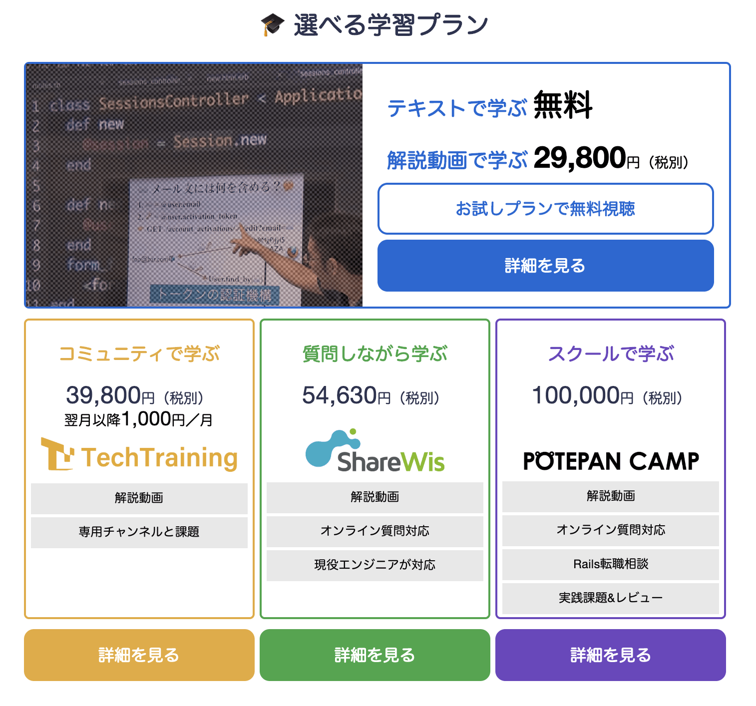 選べる学習プラン